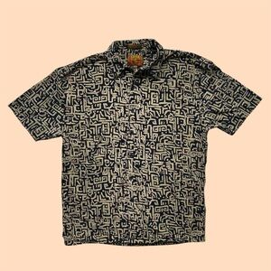 Vintage 90s Club International AOP Abstract Short Sleeve Button Down Medium